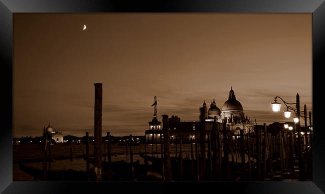 Venice at night Framed Print by barbara walsh