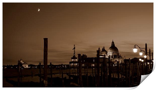 Venice at night Print by barbara walsh