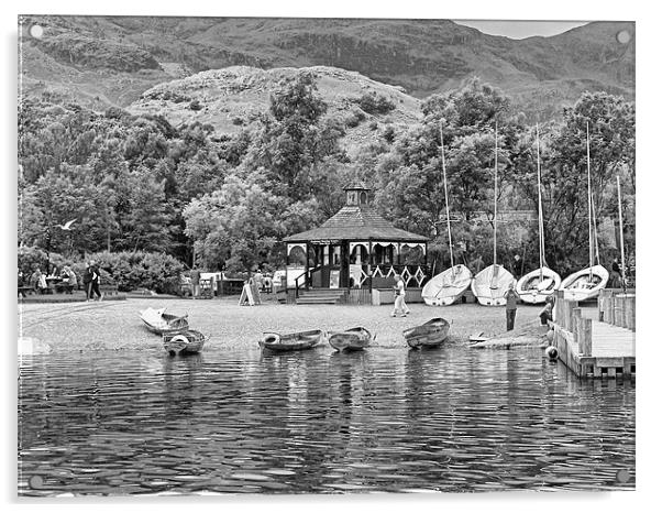 Boat Hire - B&W Acrylic by Tom Gomez