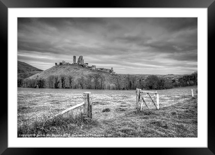 Corfe castle Framed Mounted Print by James Mc Quarrie