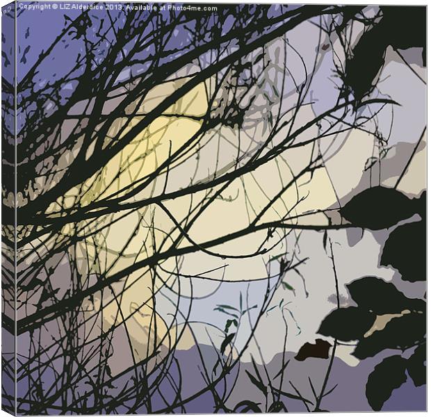 Pastel Shades Through the Willow Canvas Print by LIZ Alderdice