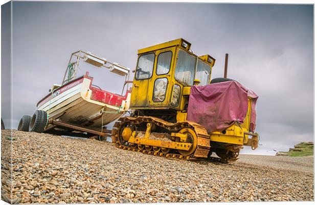 Tractor at Weybourne Canvas Print by Stephen Mole
