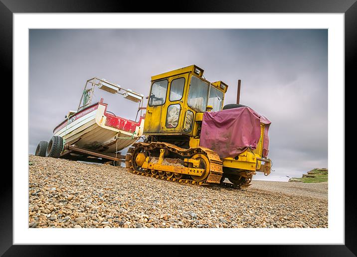 Tractor at Weybourne Framed Mounted Print by Stephen Mole