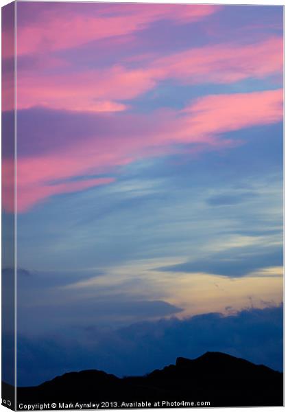 Sunset over Northumberlandia. Canvas Print by Mark Aynsley