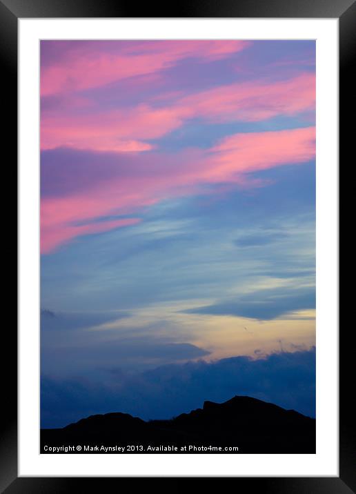 Sunset over Northumberlandia. Framed Mounted Print by Mark Aynsley