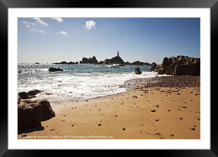Corbierre Lighthouse, Jersey Framed Mounted Print by Graham Custance