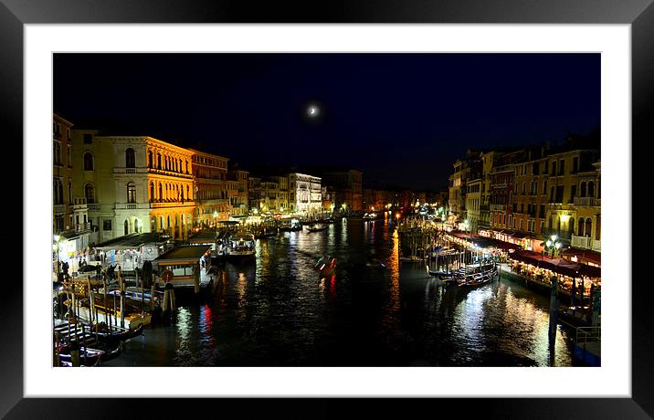 View from the Rialto bridge,Venice Framed Mounted Print by barbara walsh