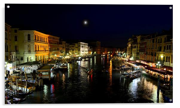 View from the Rialto bridge,Venice Acrylic by barbara walsh