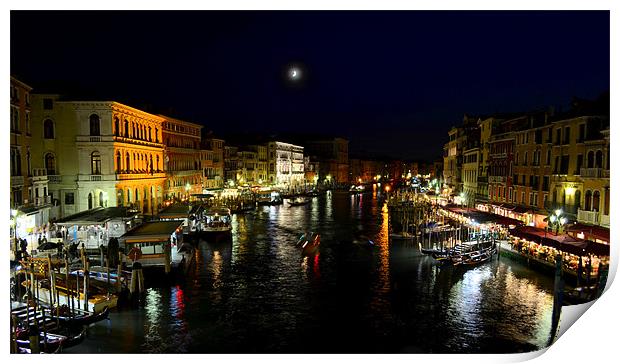 View from the Rialto bridge,Venice Print by barbara walsh