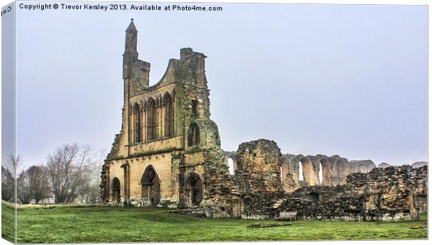 Byland Abbey Ruins Canvas Print by Trevor Kersley RIP