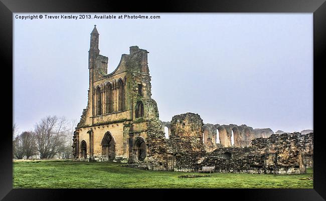 Byland Abbey Ruins Framed Print by Trevor Kersley RIP