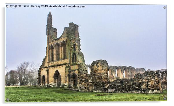 Byland Abbey Ruins Acrylic by Trevor Kersley RIP