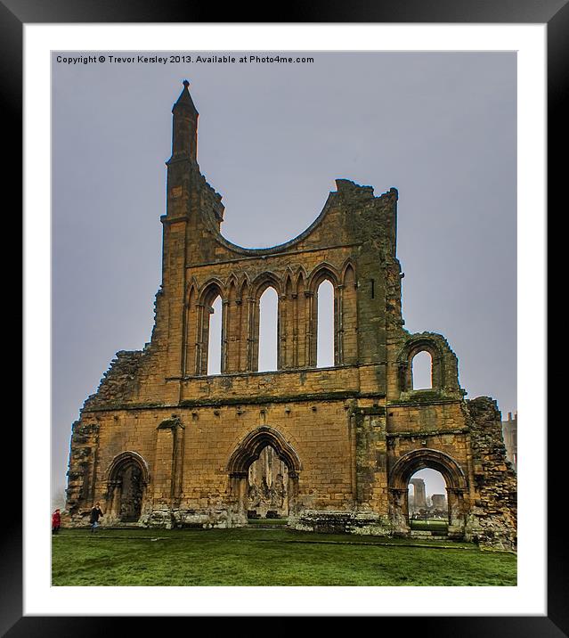 Byland Abbey Ruins Framed Mounted Print by Trevor Kersley RIP
