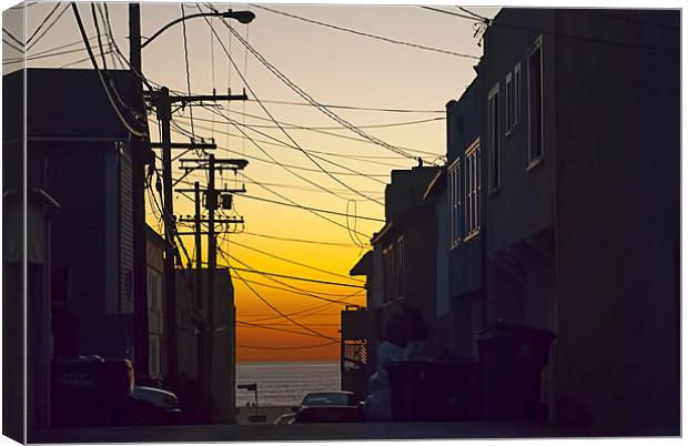 Sunset Alley Canvas Print by Panas Wiwatpanachat