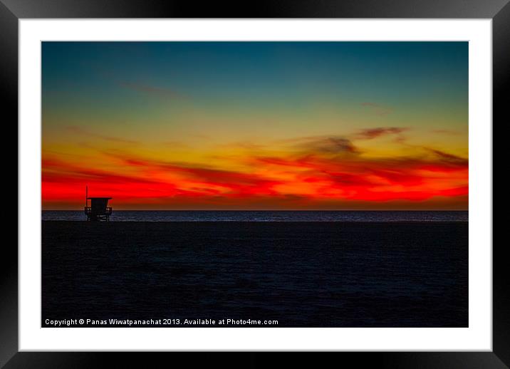 Fire in the Sky Framed Mounted Print by Panas Wiwatpanachat