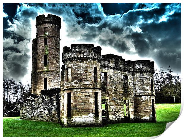 Surreal Dramatic Eglinton Castle Print by Chris Archer