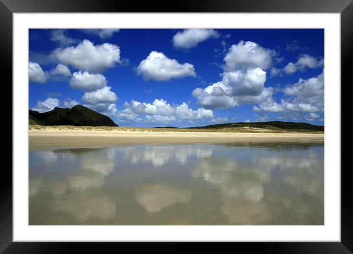 Reflected Clouds over Beach  Framed Mounted Print by Victoria Ashman