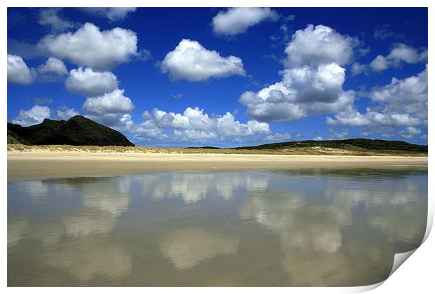 Reflected Clouds over Beach  Print by Victoria Ashman