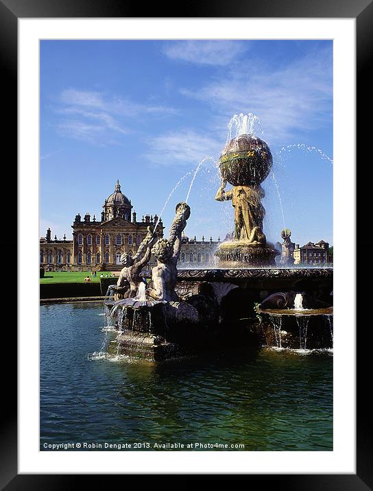 Atlas Fountain, Castle Howard Framed Mounted Print by Robin Dengate