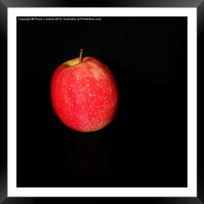 Falling Apple Framed Mounted Print by Paula J James