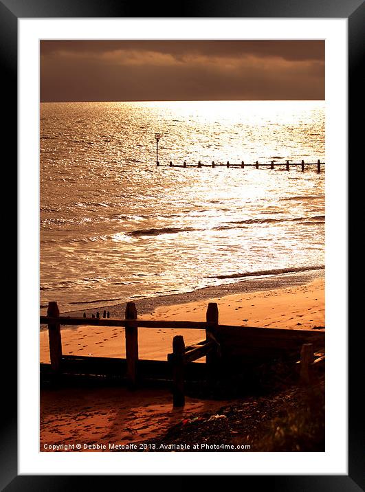 Sunset Beach Framed Mounted Print by Debbie Metcalfe