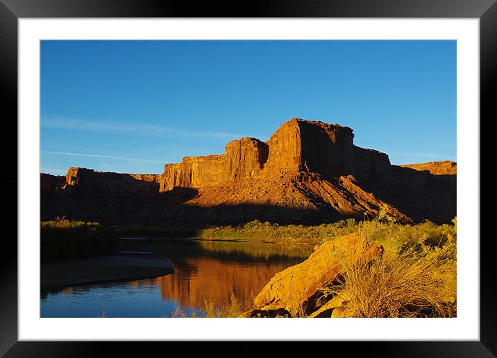 Last sunlight on Colorado River Framed Mounted Print by Claudio Del Luongo