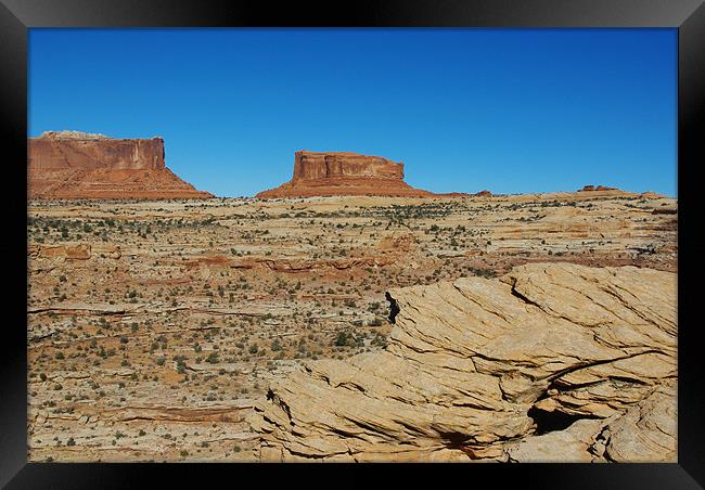Monitor and Merrimac Buttes, Utah Framed Print by Claudio Del Luongo