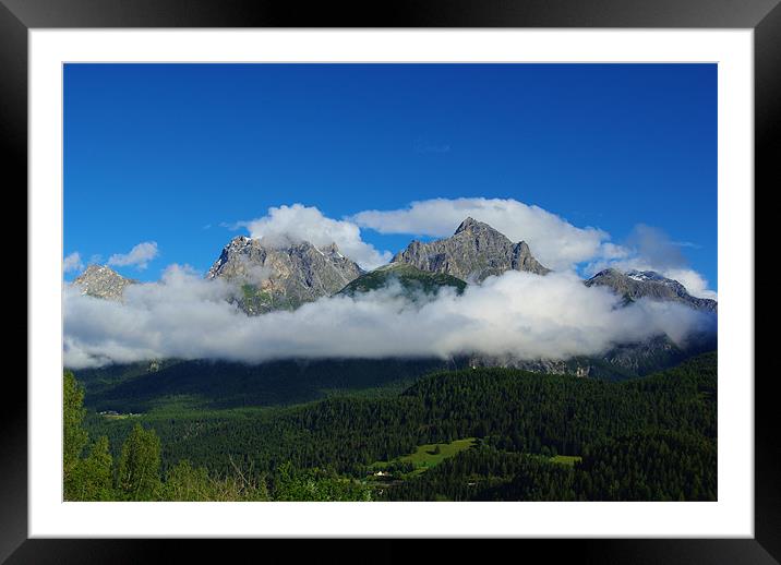 Alps near Sent, Switzerland Framed Mounted Print by Claudio Del Luongo