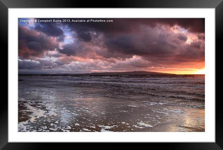 Prestwick sunset Framed Mounted Print by Campbell Barrie