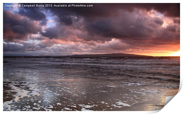 Prestwick sunset Print by Campbell Barrie