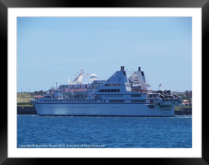 Cruise Ship Le Diamant Framed Mounted Print by Malcolm Snook