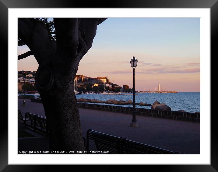 Milazzo in Sicily at dusk Framed Mounted Print by Malcolm Snook
