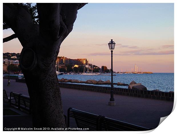 Milazzo in Sicily at dusk Print by Malcolm Snook