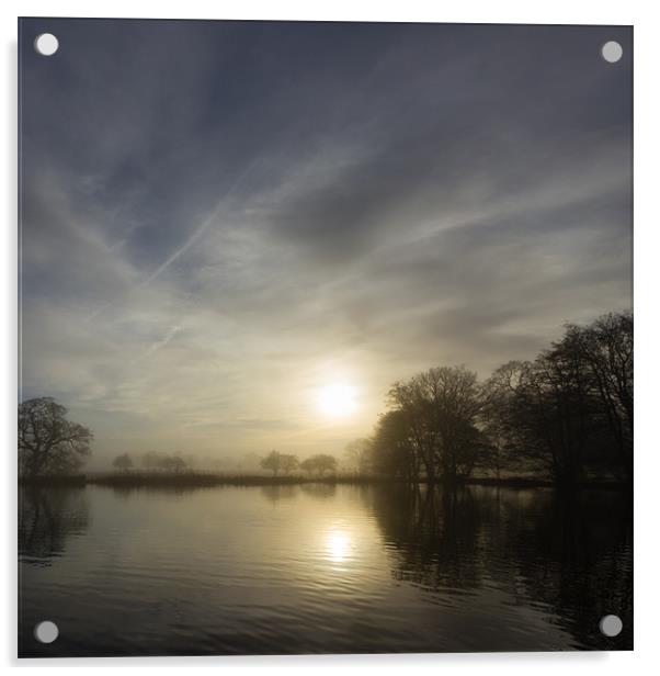 Norfolk Misty Mornings Acrylic by Simon Wrigglesworth