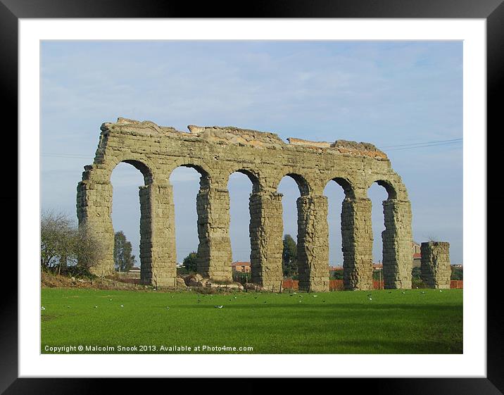 Romes Ancient Aqueduct Framed Mounted Print by Malcolm Snook