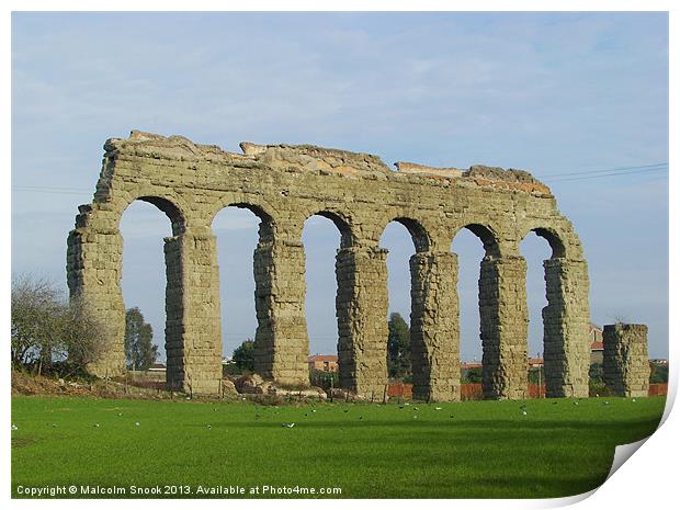 Romes Ancient Aqueduct Print by Malcolm Snook