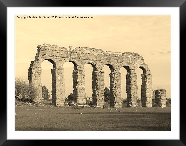 The ancient aqueduct of Roma Framed Mounted Print by Malcolm Snook