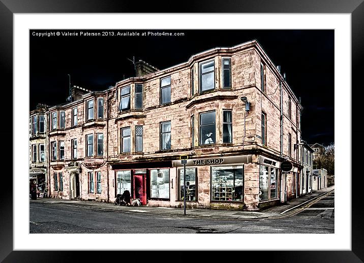 The Shop Millport Framed Mounted Print by Valerie Paterson