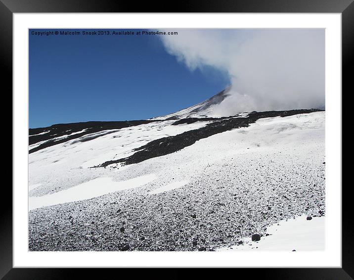 Cloud Sweeping Over Etna Framed Mounted Print by Malcolm Snook