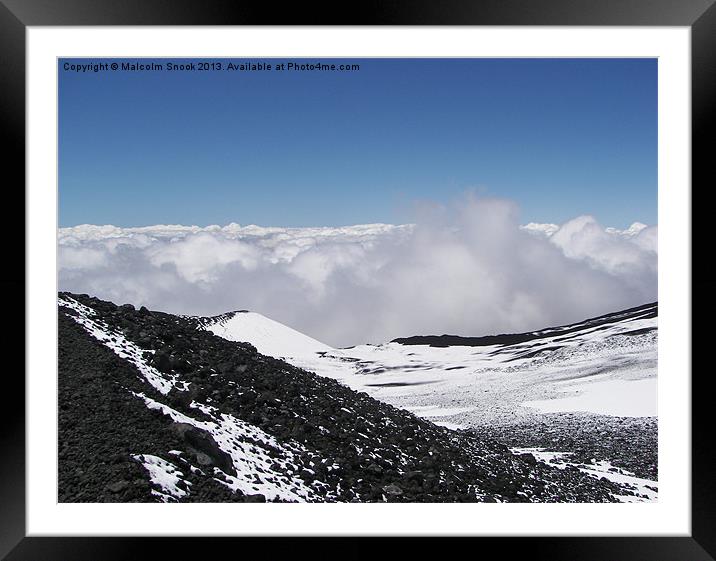 Above The Clouds On Etna Framed Mounted Print by Malcolm Snook