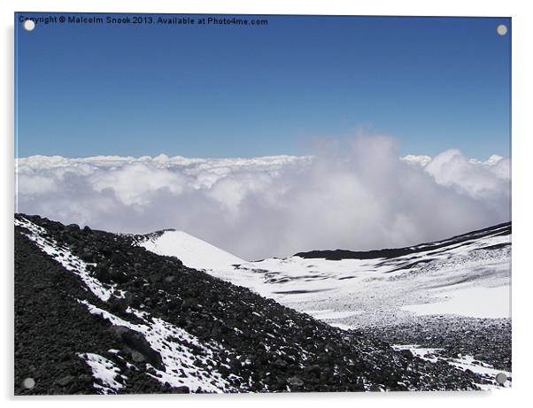 Above The Clouds On Etna Acrylic by Malcolm Snook