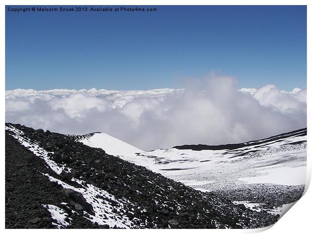 Above The Clouds On Etna Print by Malcolm Snook