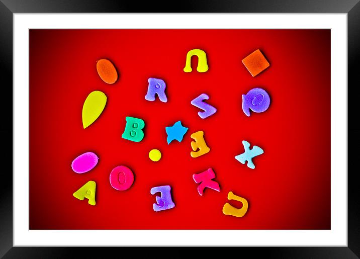 Letters on Red Framed Mounted Print by Mark Llewellyn