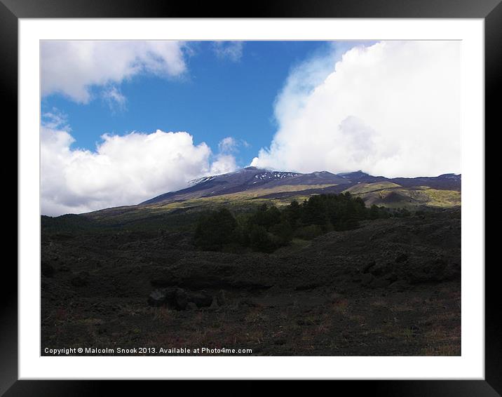 Mount Etna Looking Up Framed Mounted Print by Malcolm Snook