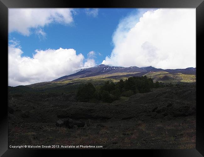 Mount Etna Looking Up Framed Print by Malcolm Snook