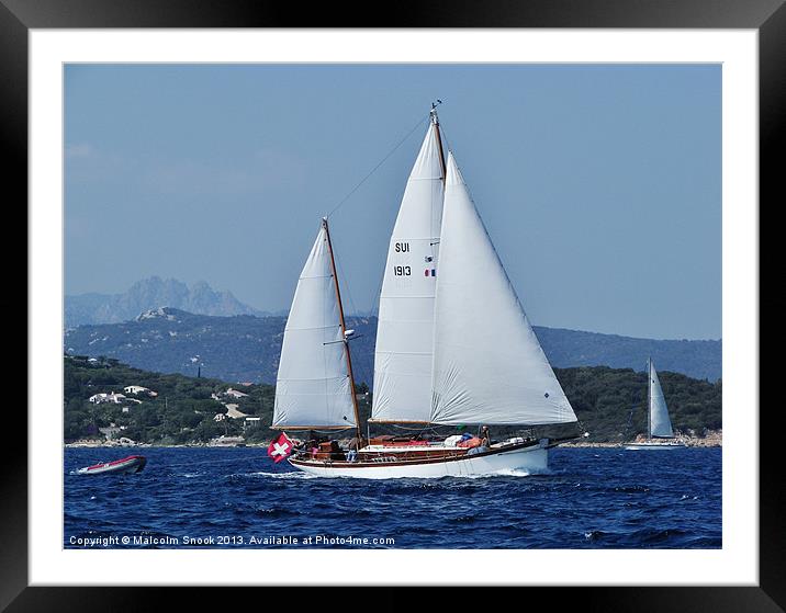 Swiss Flagged ketc in Corsica Framed Mounted Print by Malcolm Snook