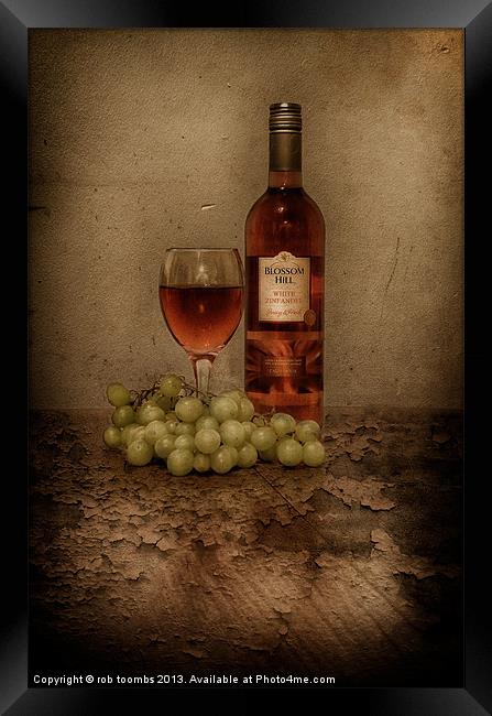 GOOD WINE Framed Print by Rob Toombs