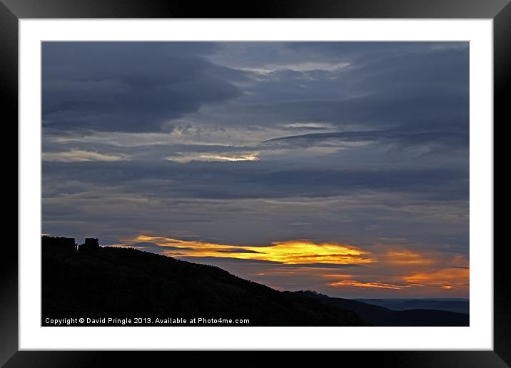Peel Crags Sunrise Framed Mounted Print by David Pringle
