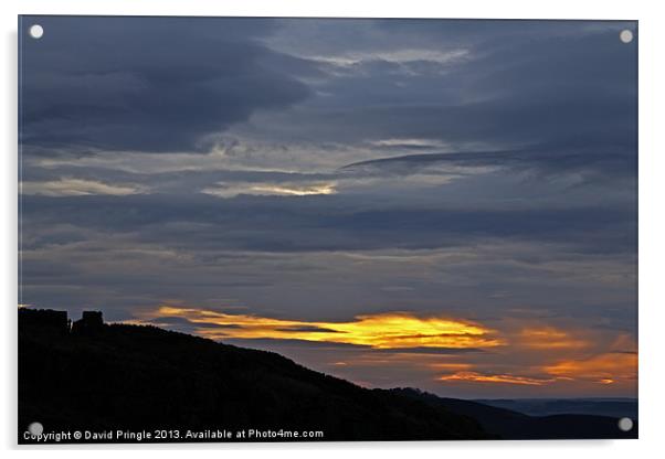 Peel Crags Sunrise Acrylic by David Pringle