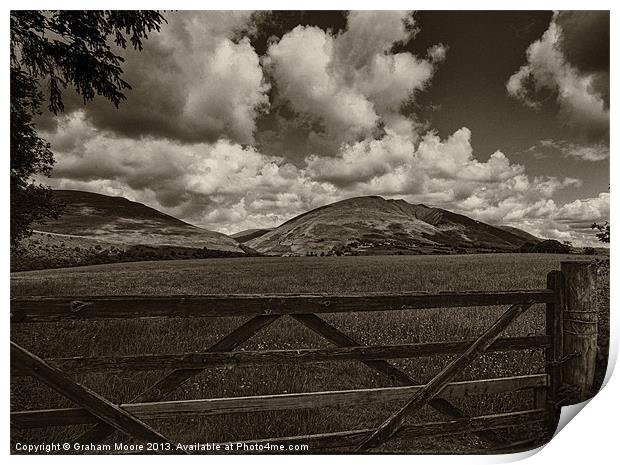 Pastoral scene, Lake District Print by Graham Moore